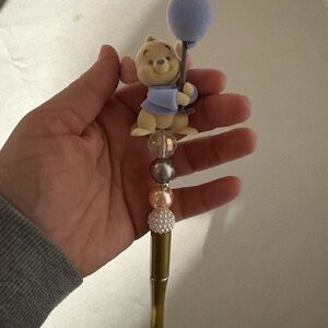 Adorable Bear Beaded Pen - Gold and Blue Roo from Winnie the Pooh